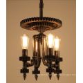 Luxury metal Antique Brass Energy Saving Crystal Clear European Vintage pendant lamp for dinning room